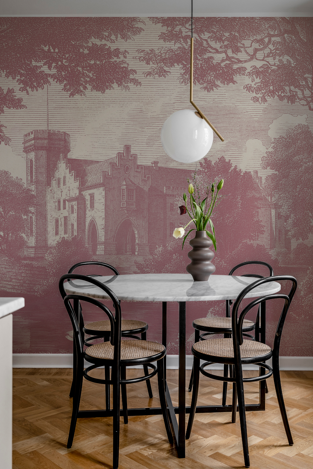 Wandbild Swan Pond - Dusty Pink