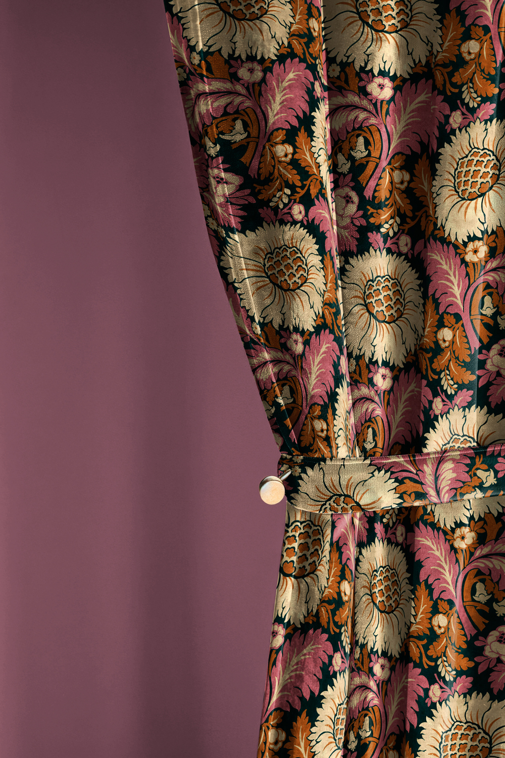 Stoff Chinese Damask - Coral