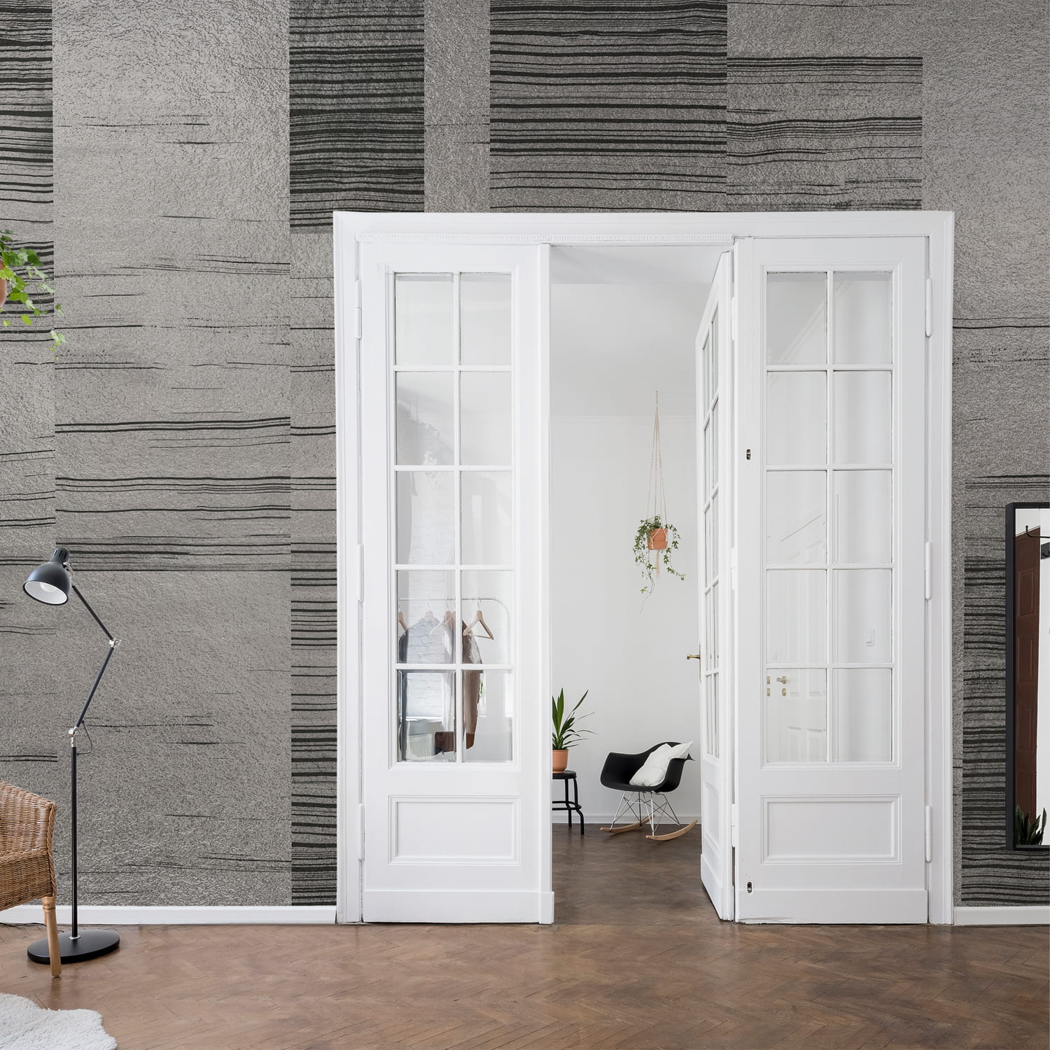 Wandbild Earth Layers Metallics - Silver