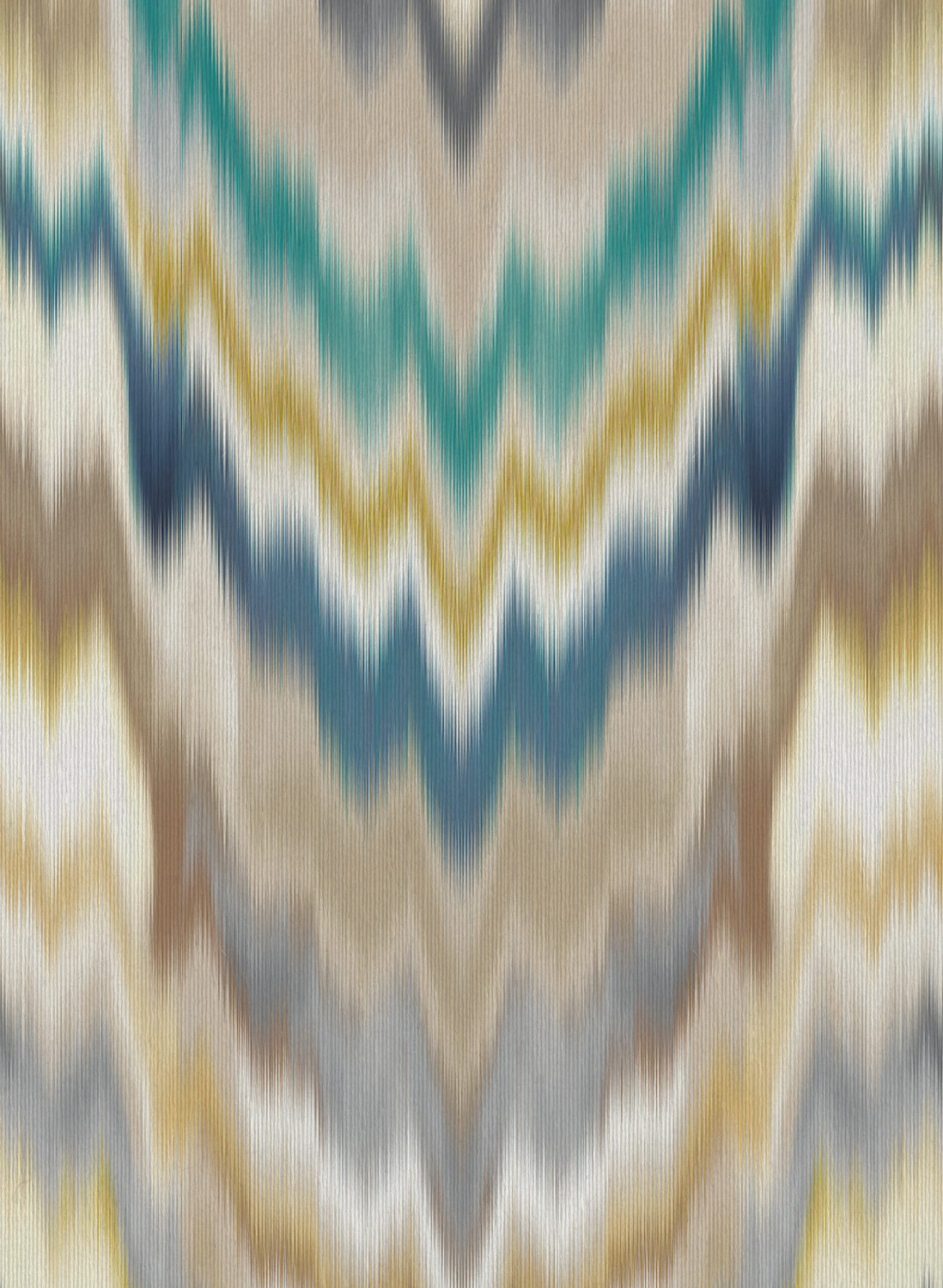Tapete Irisa Grasscloth - Petrol/ Gold