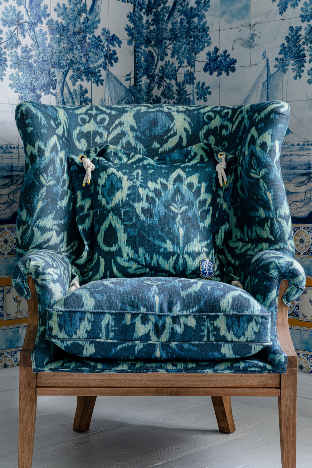 Ionian Cushion - Indigo/ Rope - 50x50cm