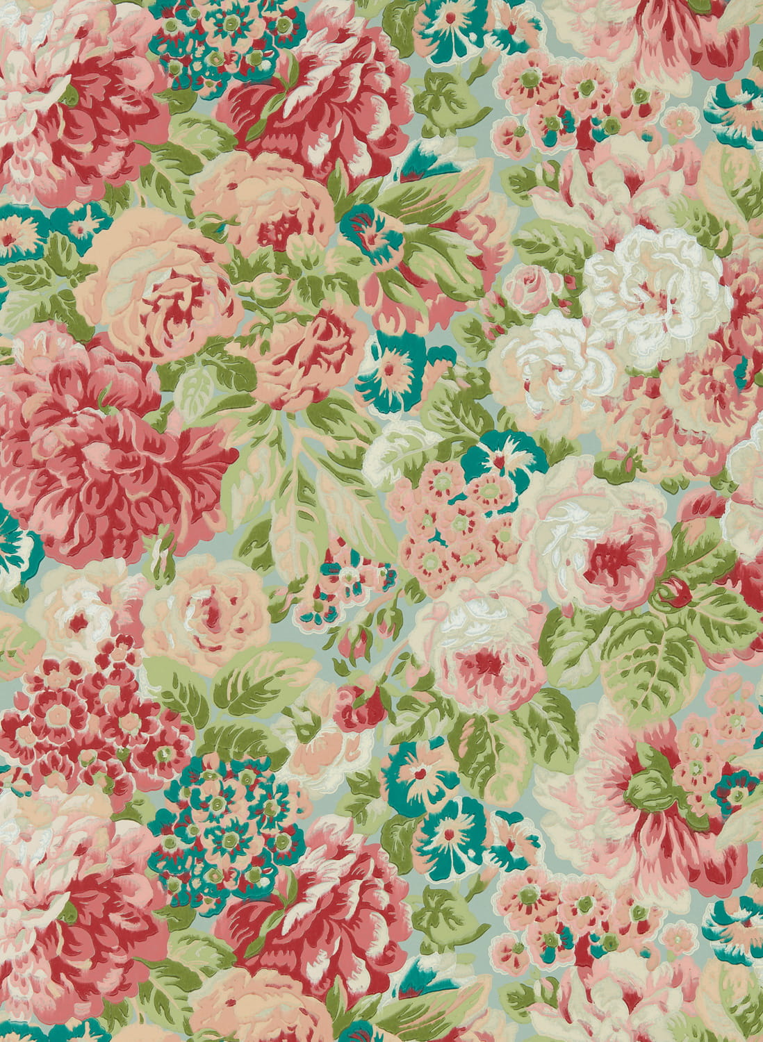 Tapete Rose and Peony - Blue Clay/ Carmen Lt