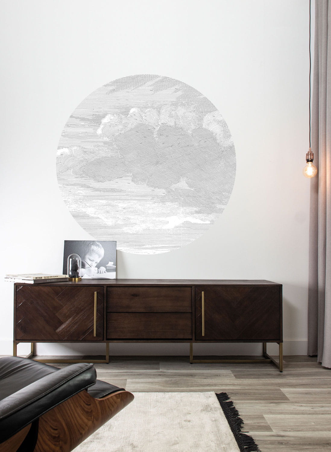 Wandbild Engraved Clouds 1 Circle