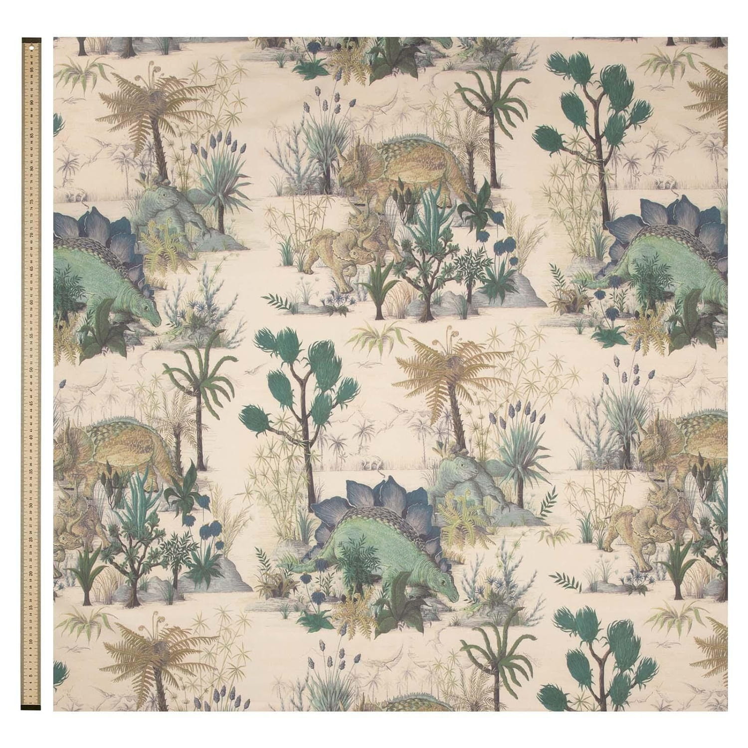 Tissu Dinosauria - Cotton Linen - Ecru