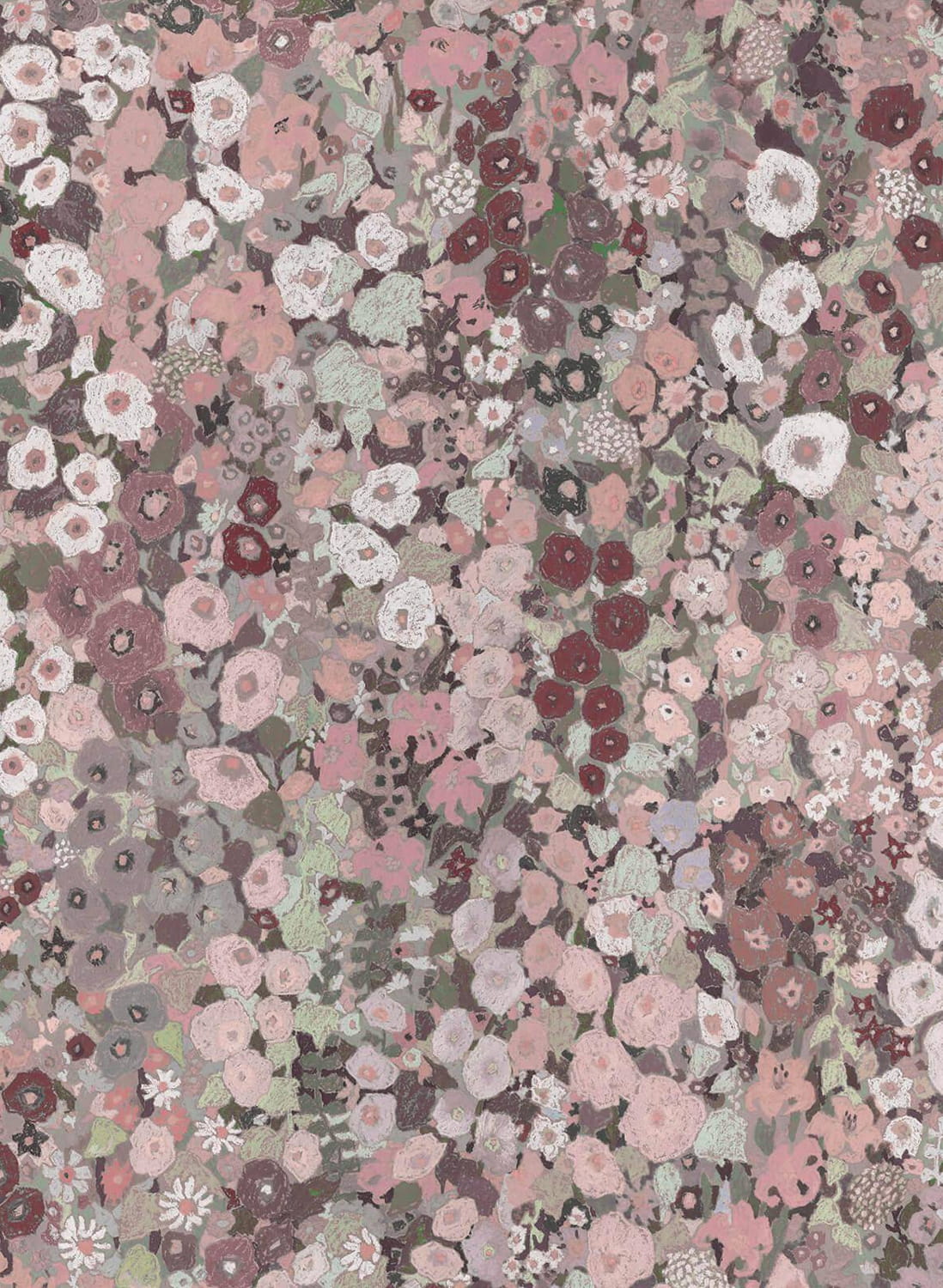 Wandbild Hollyhocks - Earth