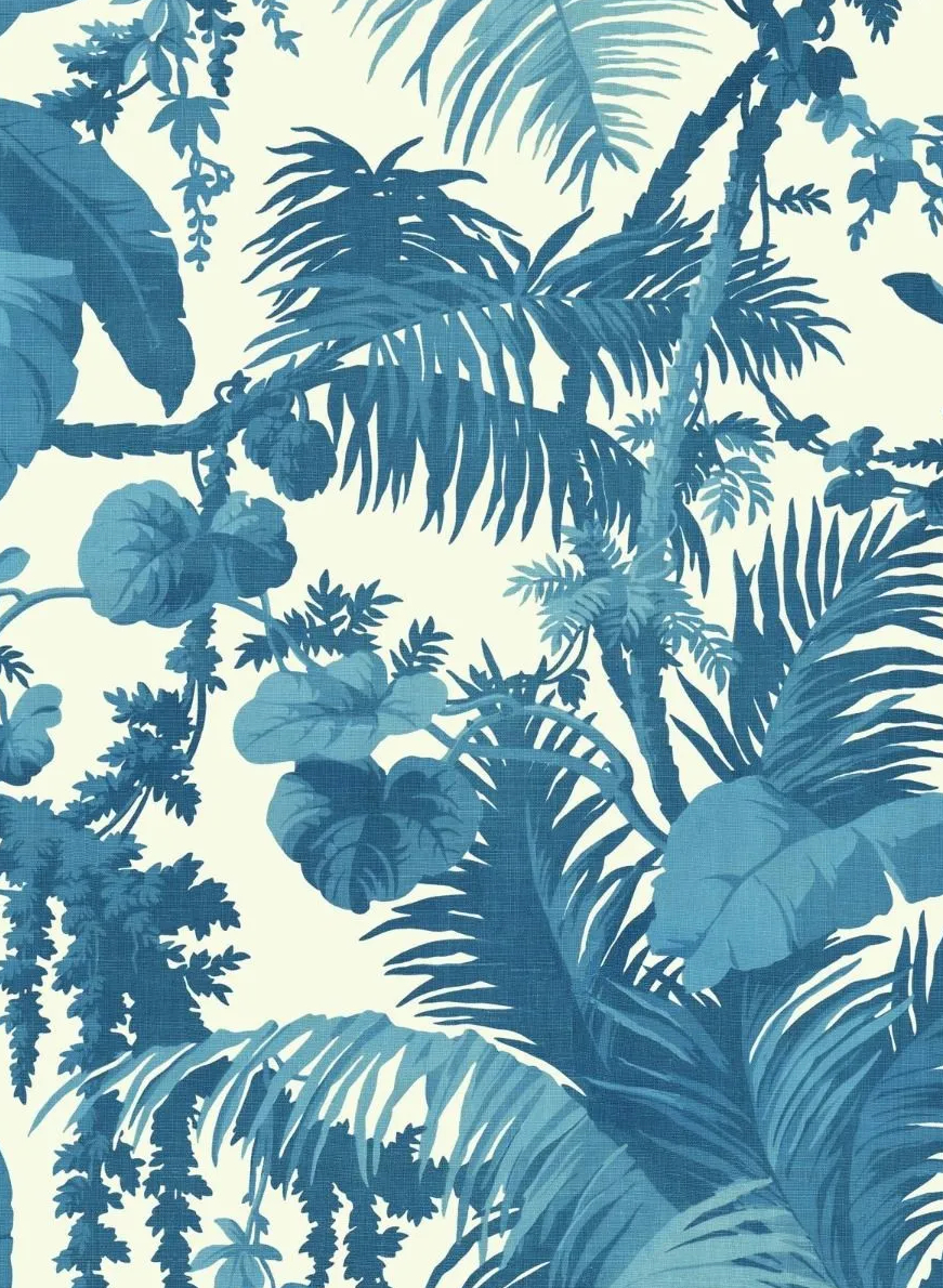 Tapete Pampas - White/ Cerulean