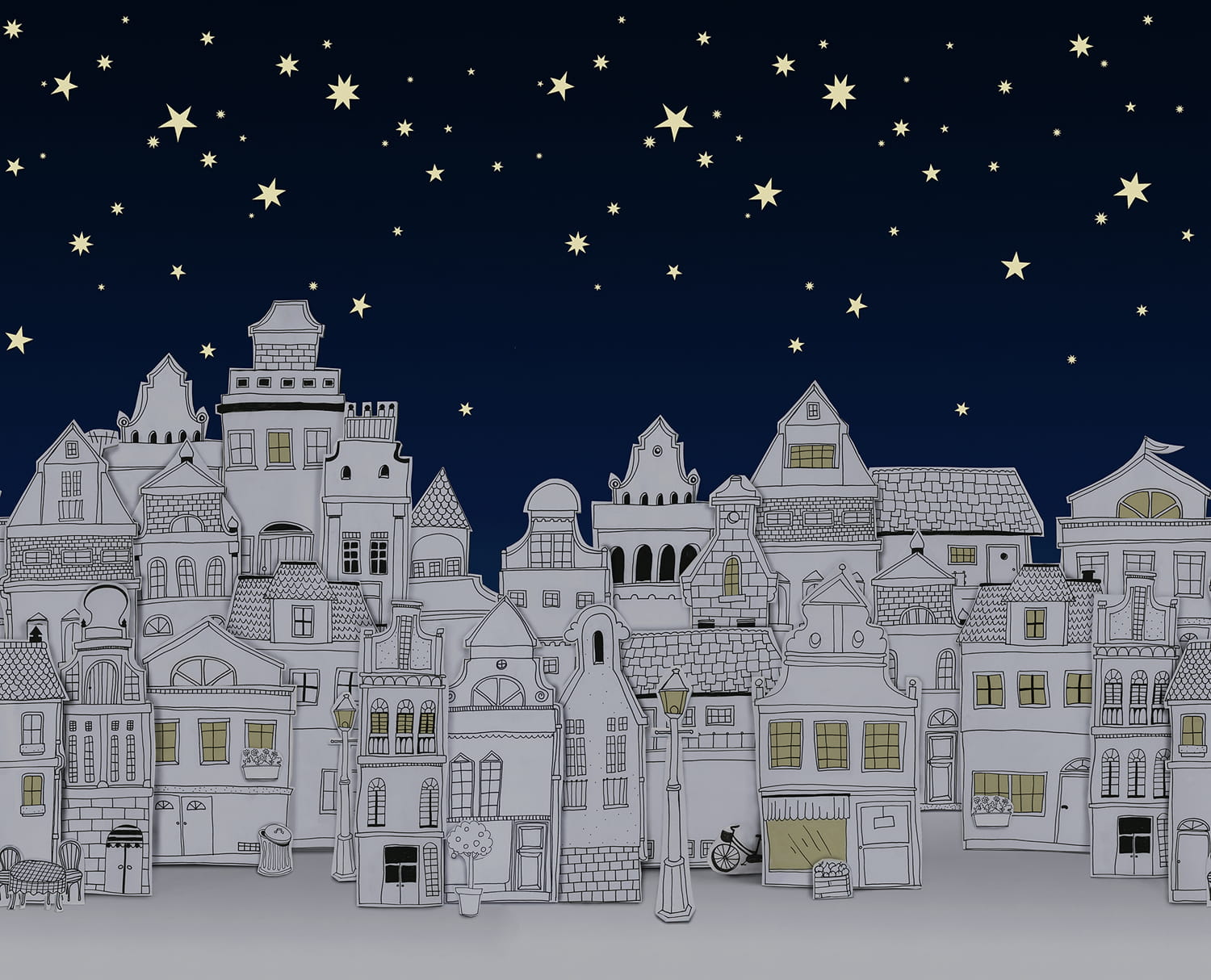 Wandbild Star Town - Night