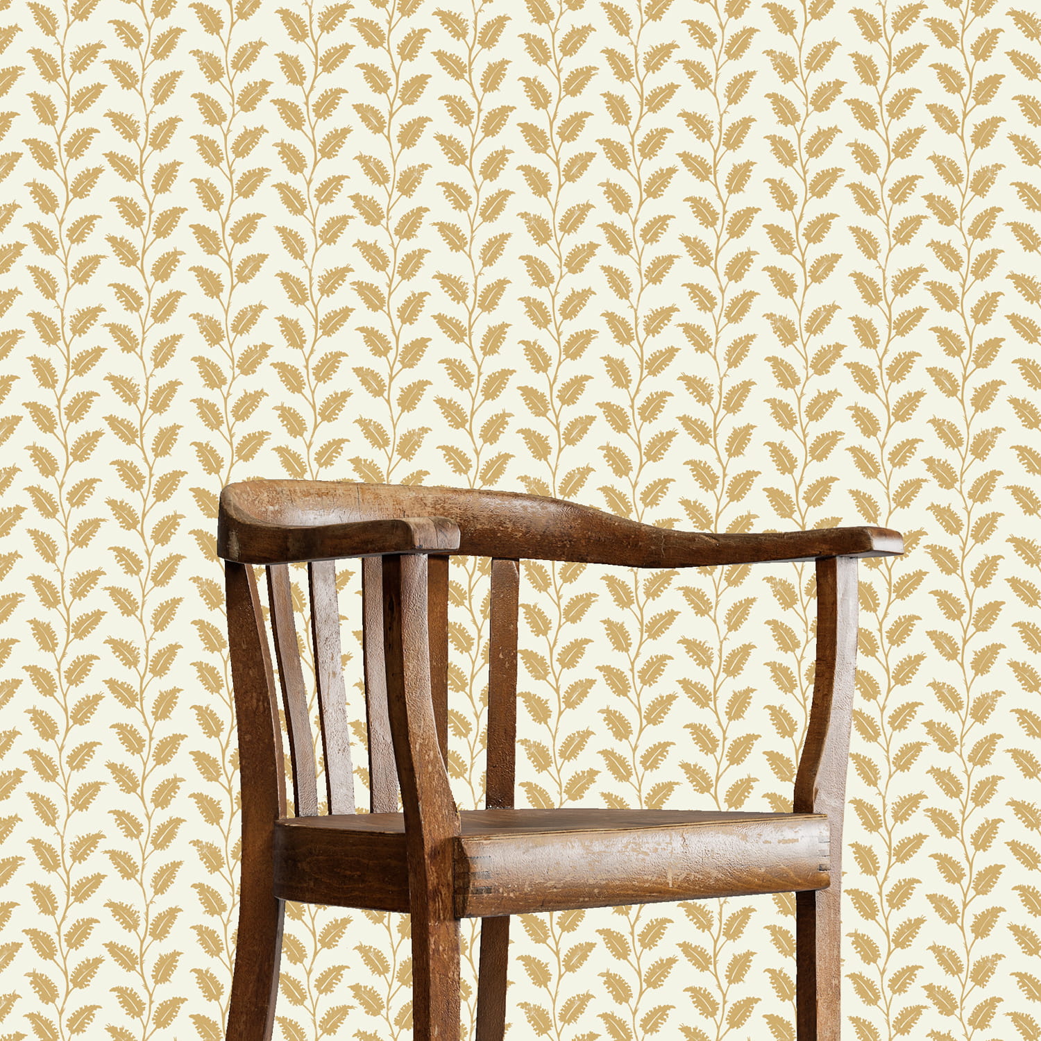 Tapete Leaf Wiggle - Smith Yellow/ Skirting White