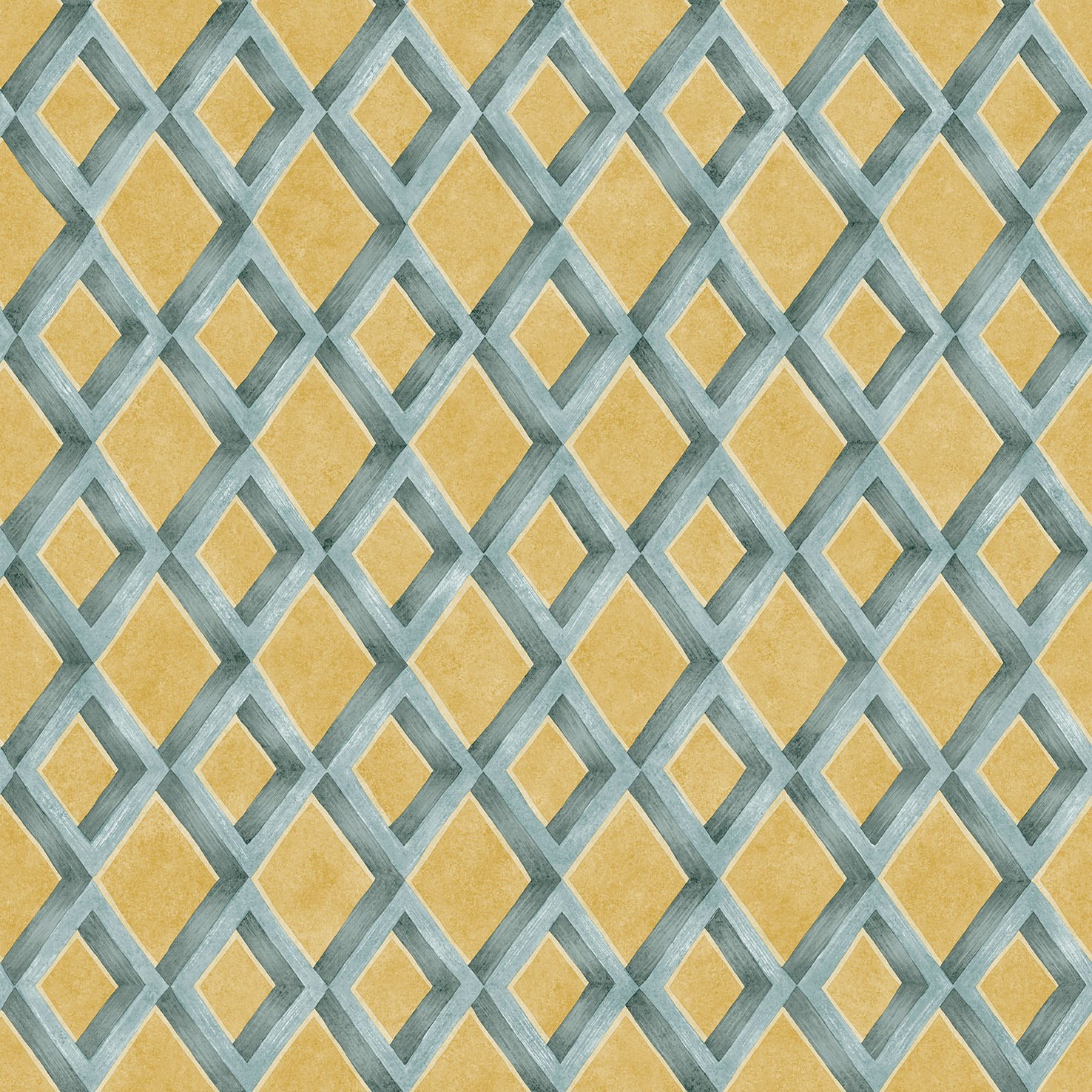 Wallpaper Fresco Trellis - Hyacinth on Ochre