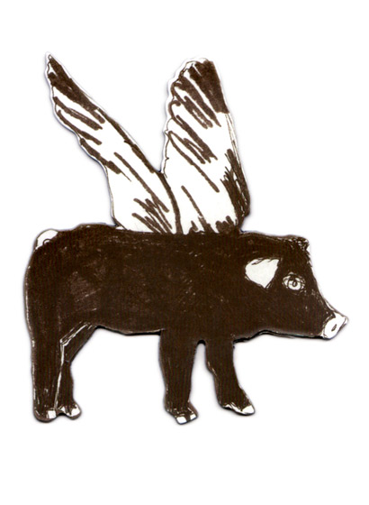 Magnet Flying Pig - Black