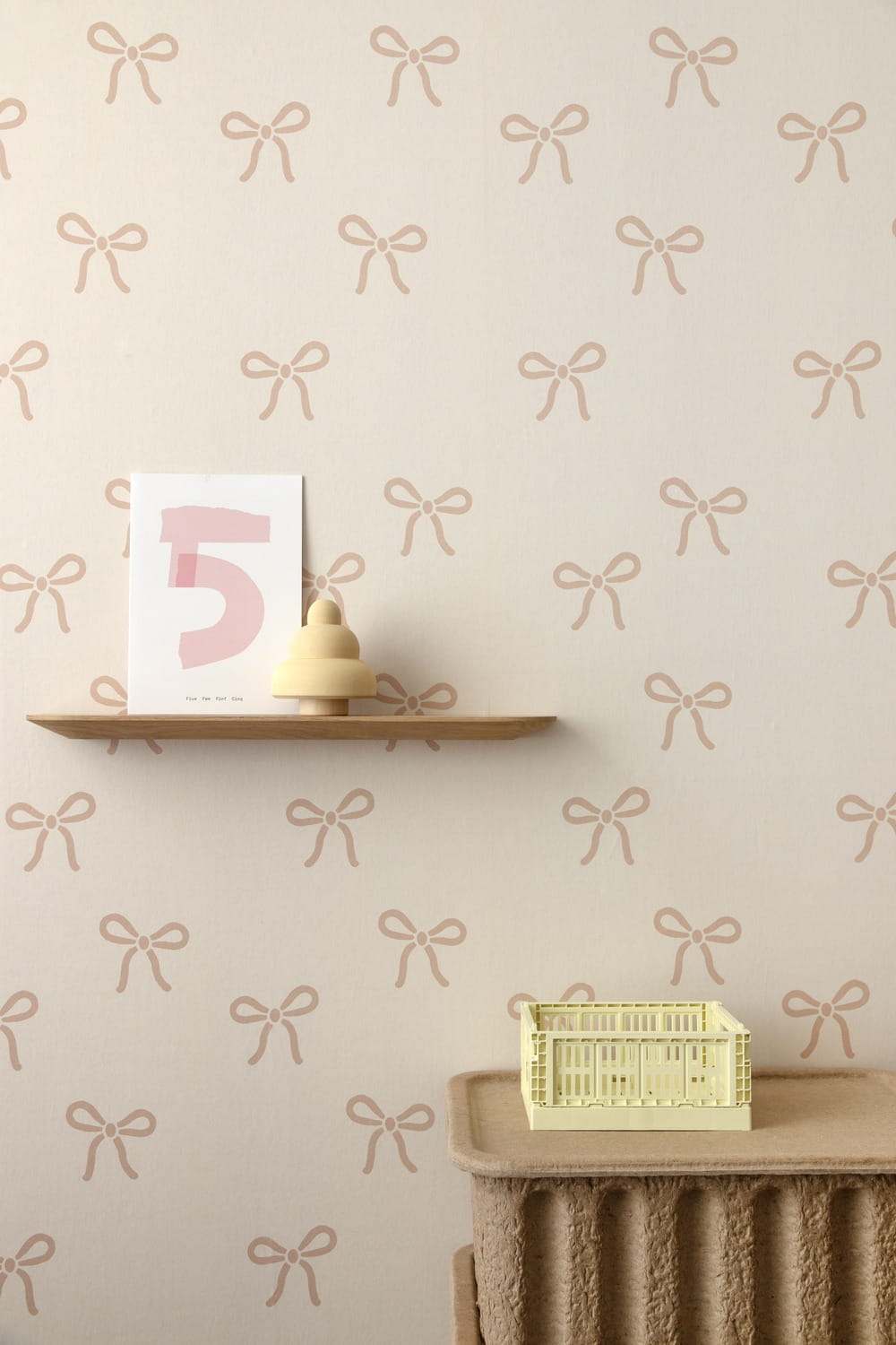 Tapete Bows/ Strikjes - Nude on Cream