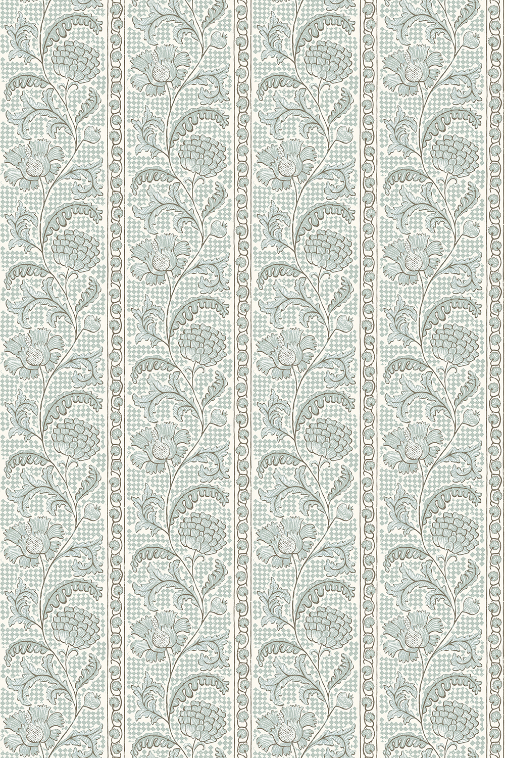 Tapete Floral Check - Barton Blue and Cotswold White
