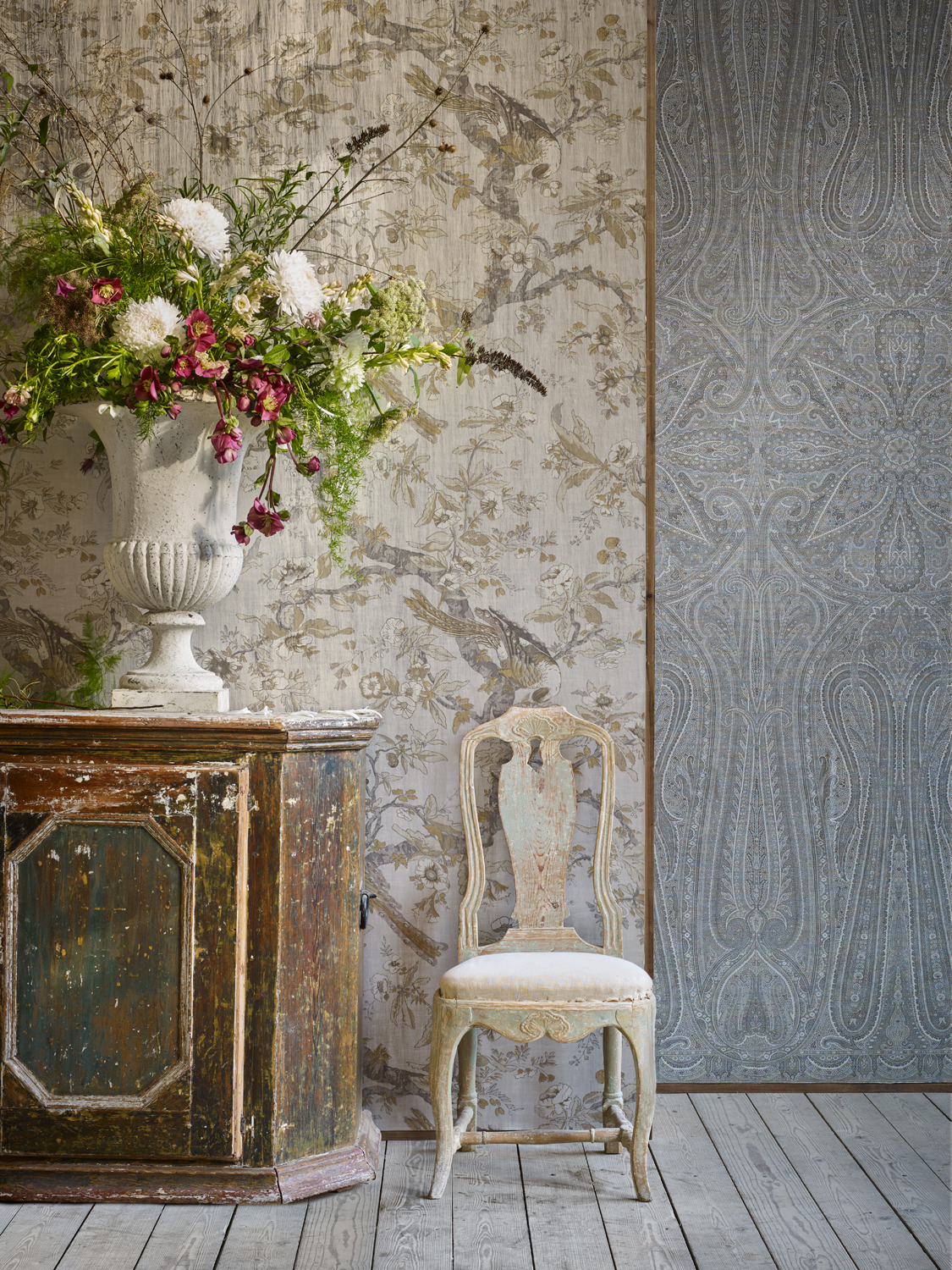 Tapete Chintz Lustre - Quartz Grey