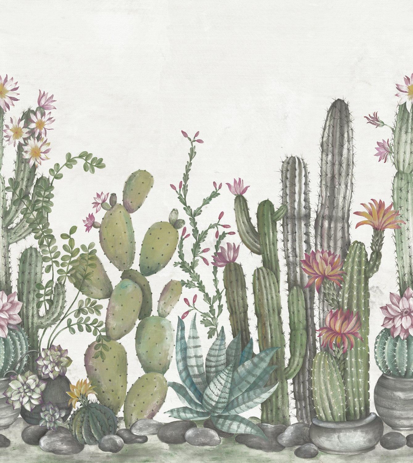 Wandbild Playful Cactus - Ivory