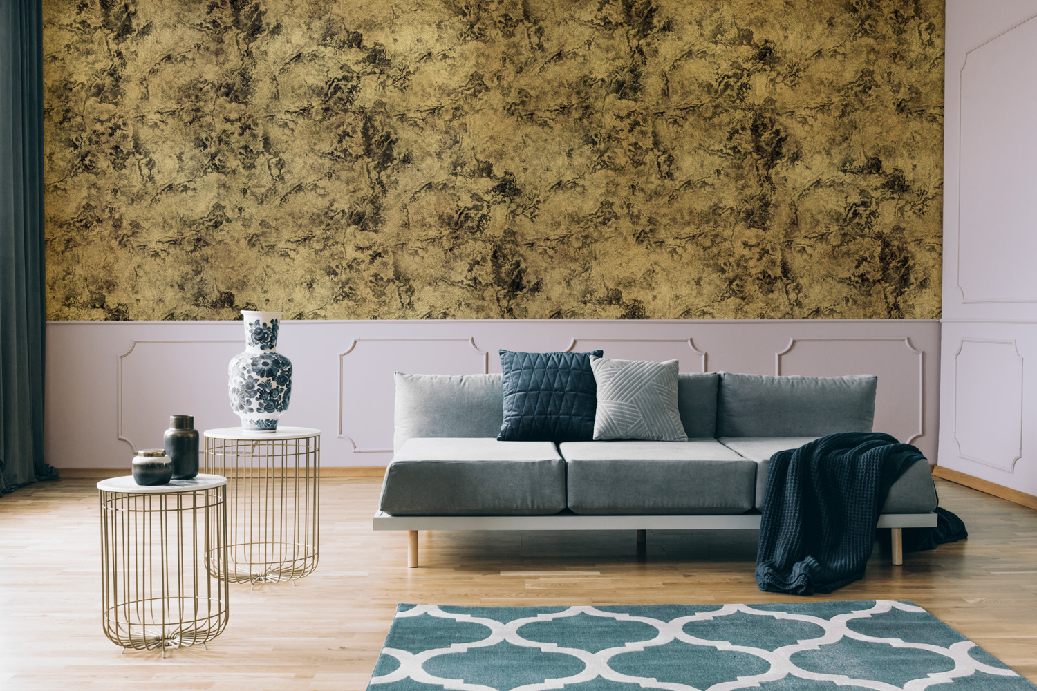 Wandbild Star Colission Metallics - Gold