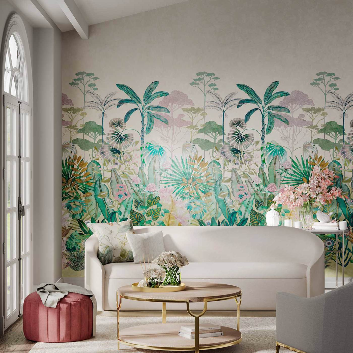 Wandbild Floreana - Bleached Coral/ Succulent/ Fig Leaf