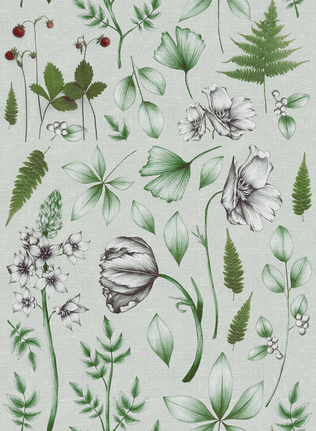 Wandbild Botanical - green