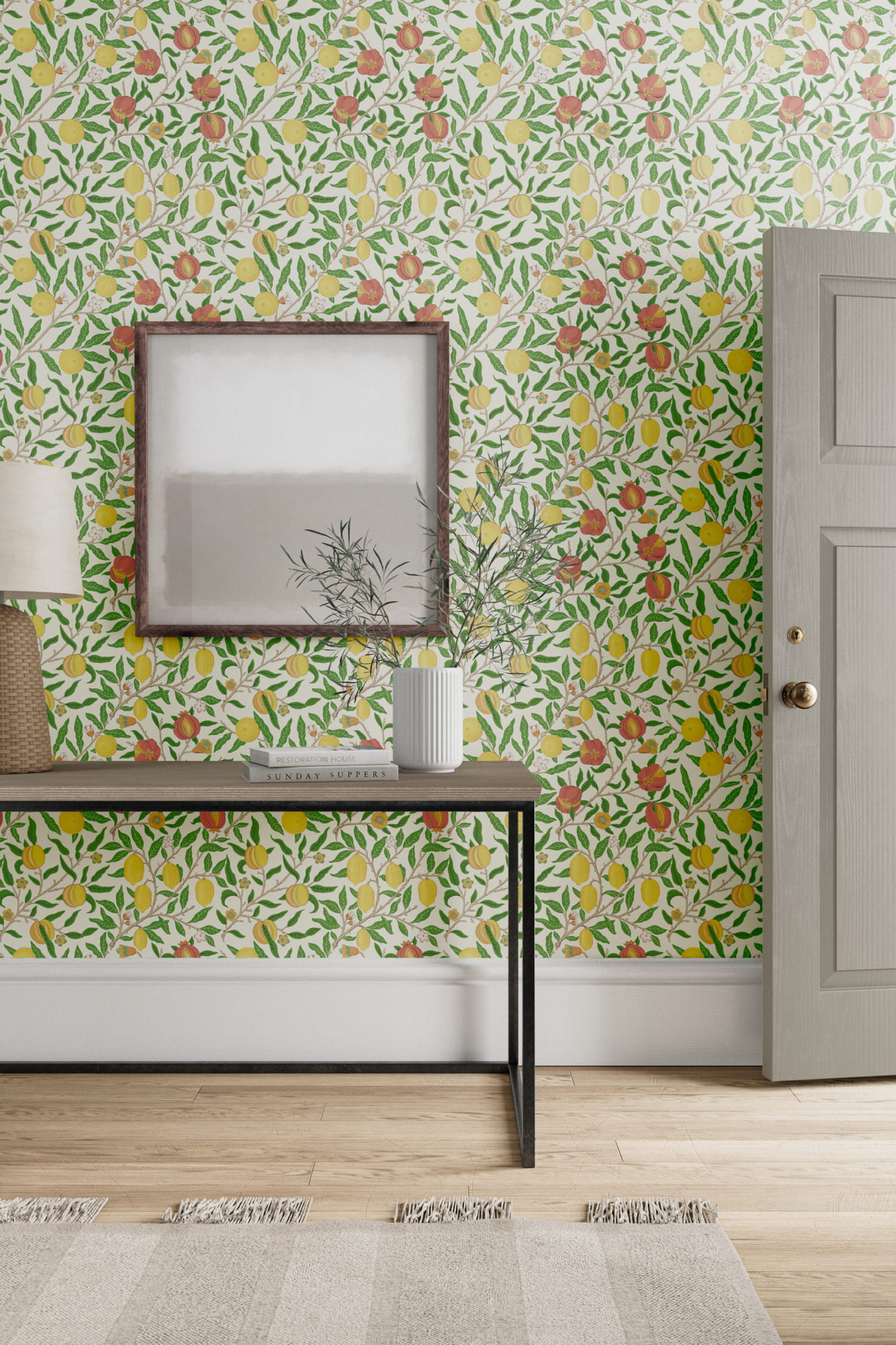 Tapete Simply Fruit - Leaf Green/ Madder