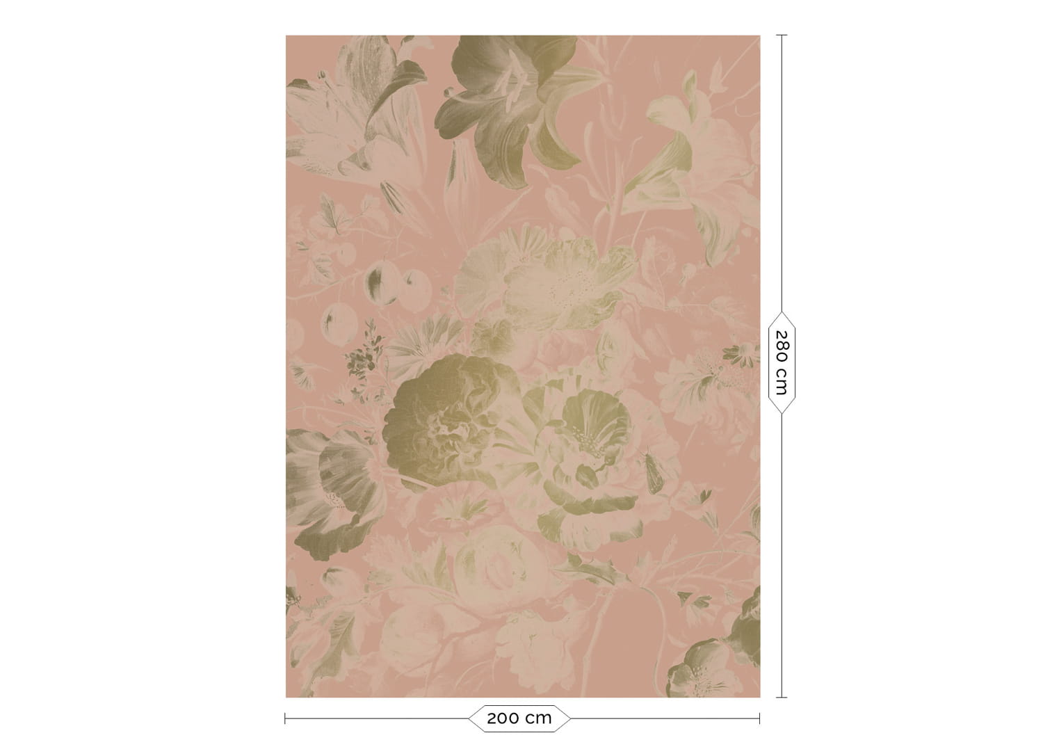 Wandbild Golden Age Flowers Gold 8 - M