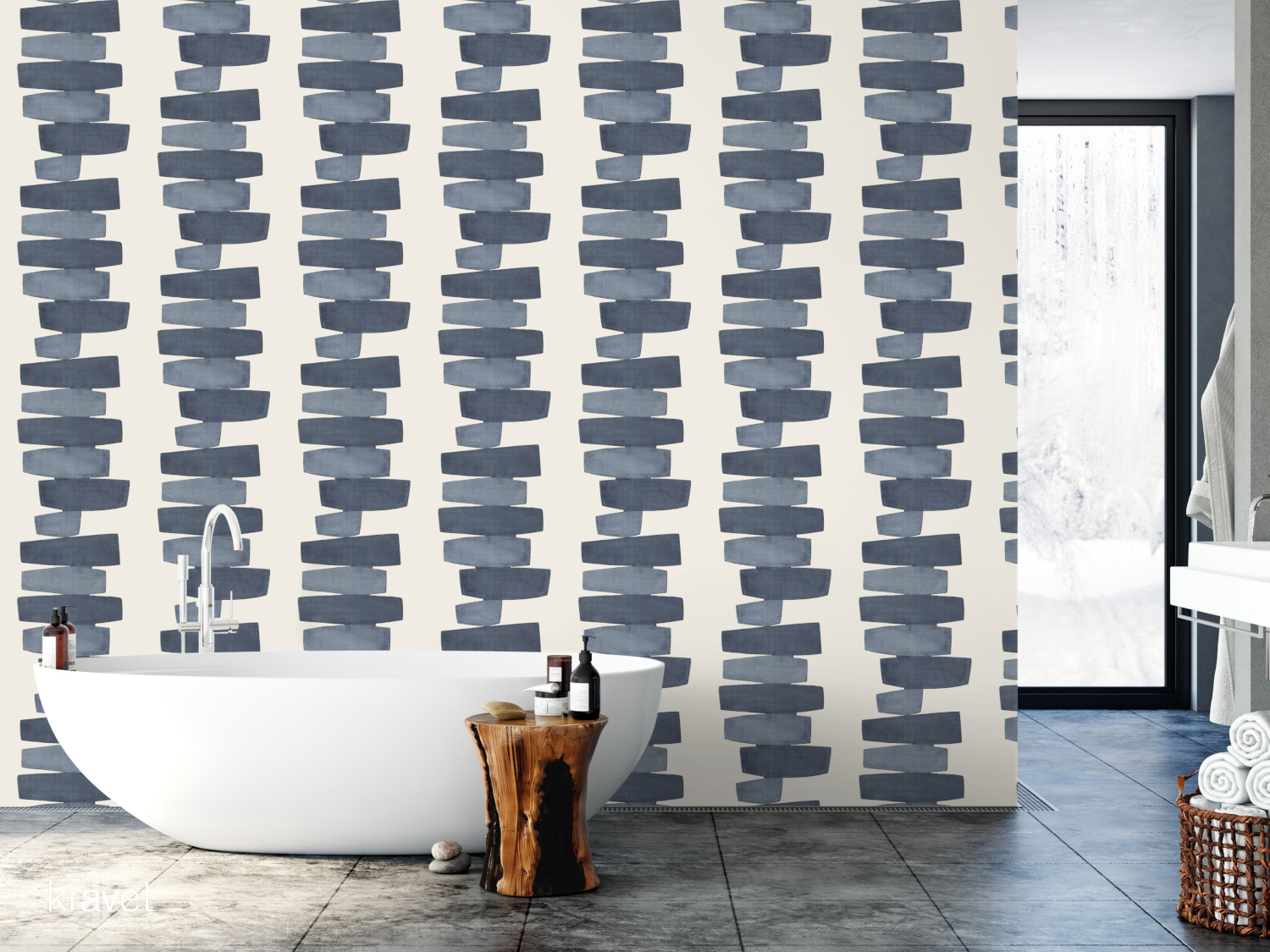 Tapete Stacked - Indigo
