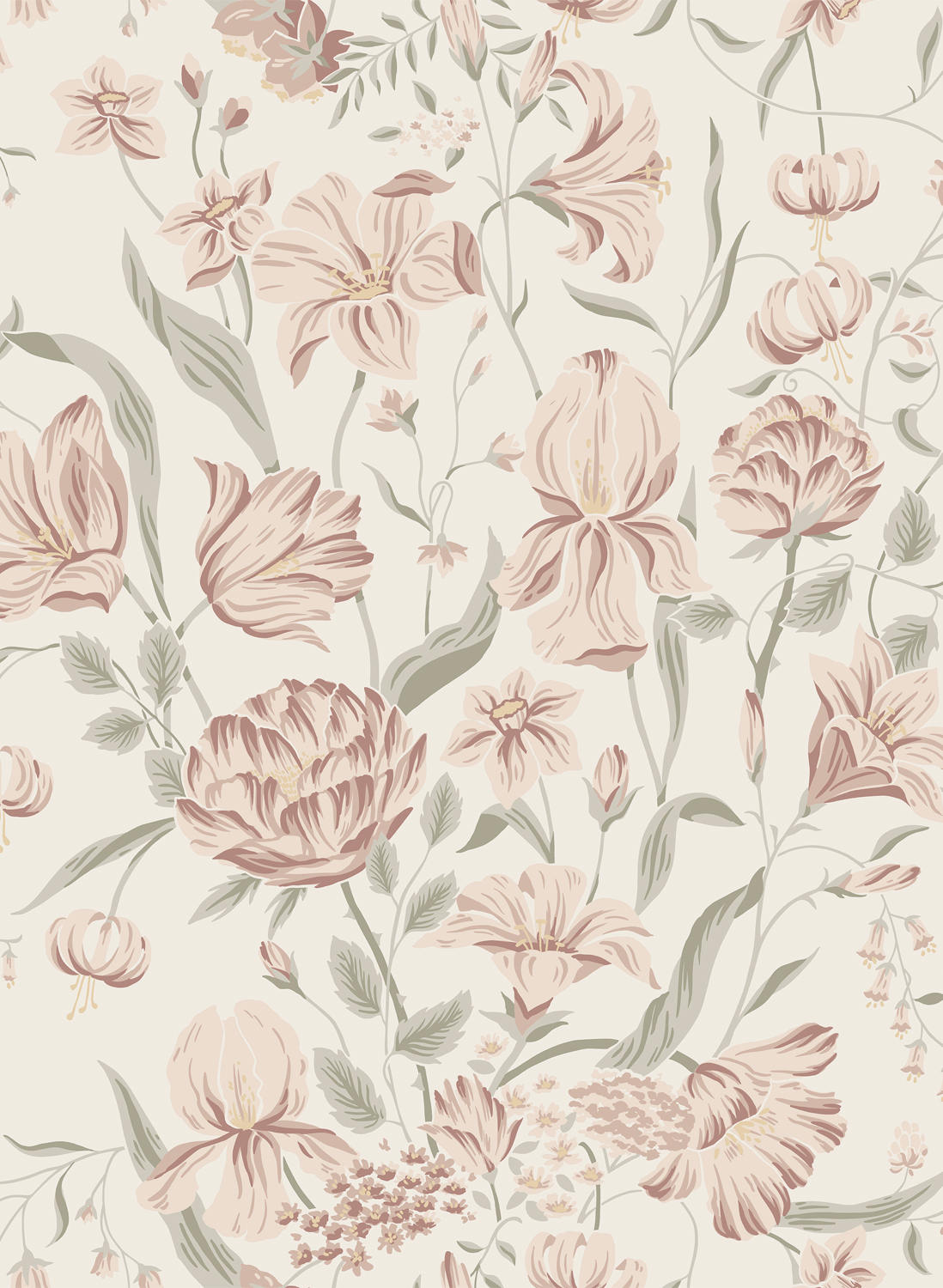 Tapete Karins Bukett - Powder Pink