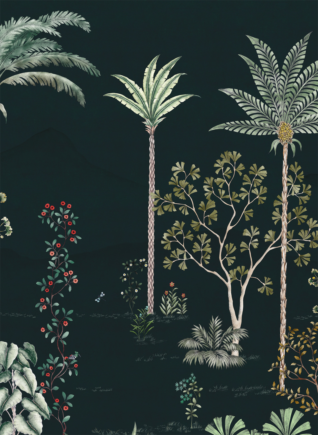 Wandbild Jardin des Oiseaux Nuit - Panel B