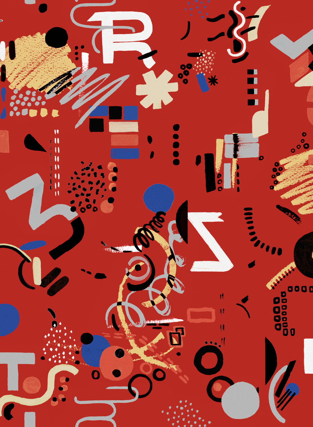 Tapete Funny Shapes - Red