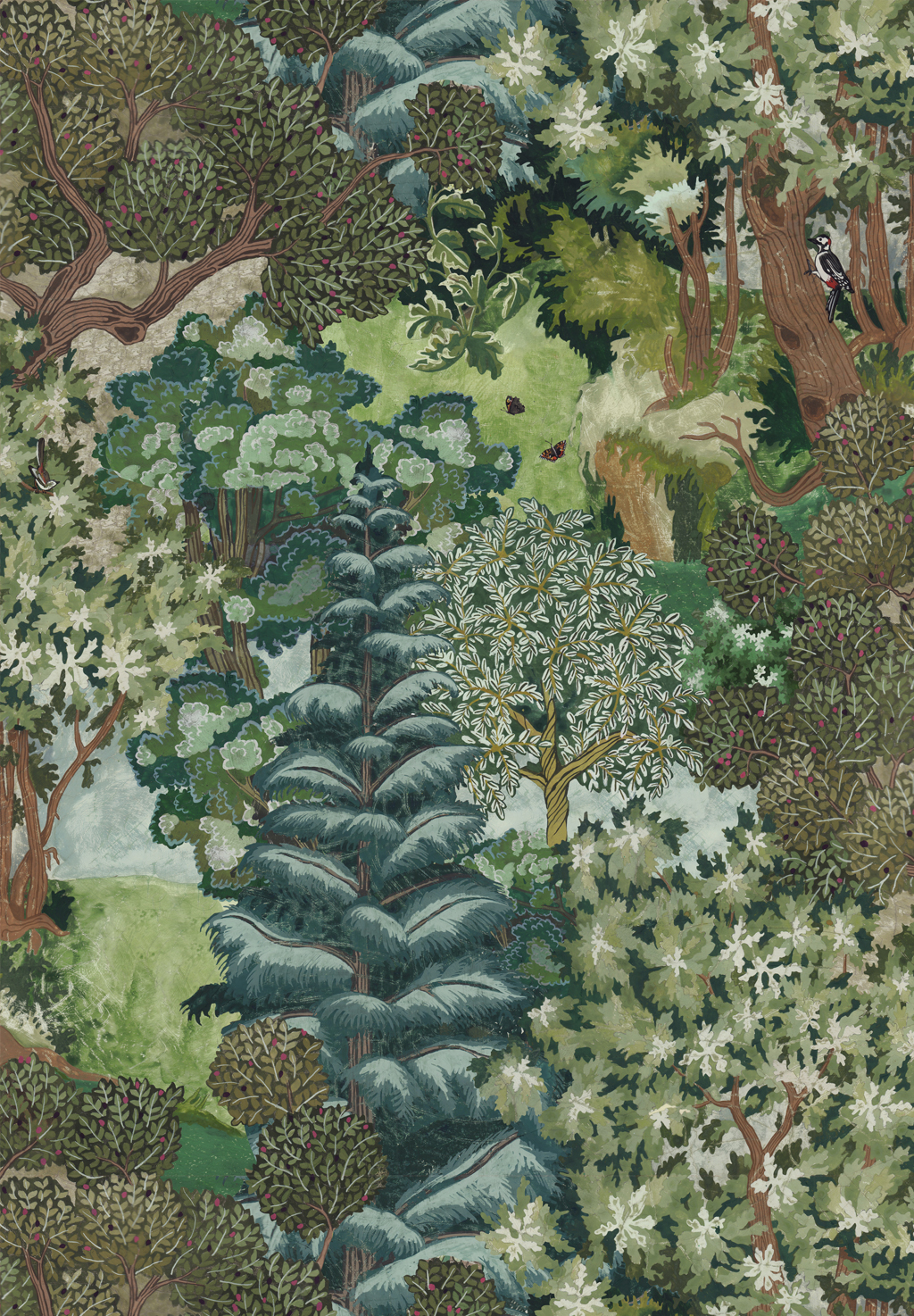 Tapete Miserden Trees - green