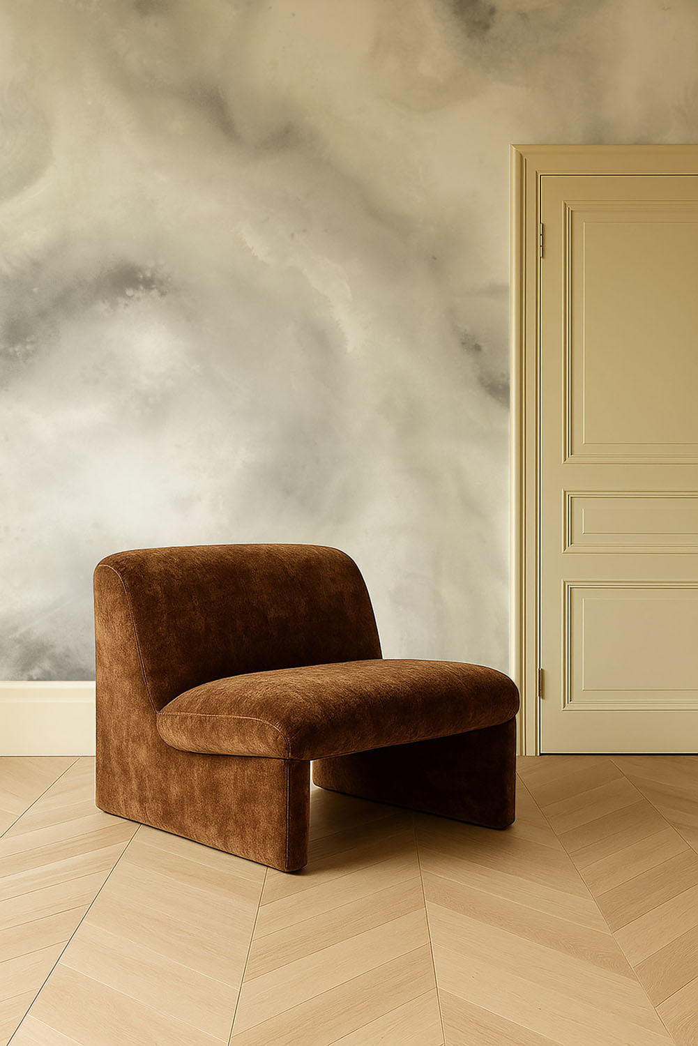 Wandbild Viento - Linen/ Mocha