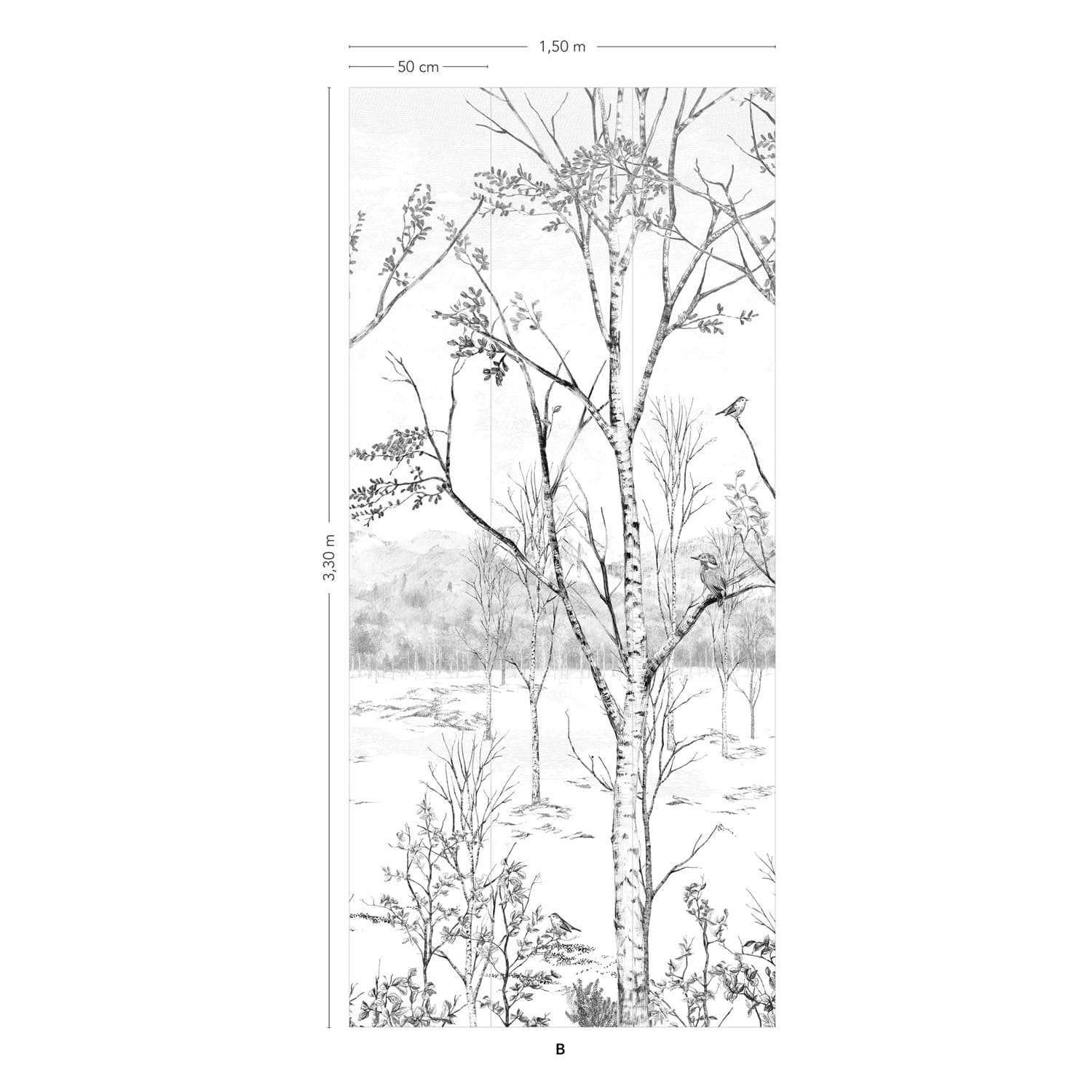 Wandbild Nunavut Grisaille - Panel B