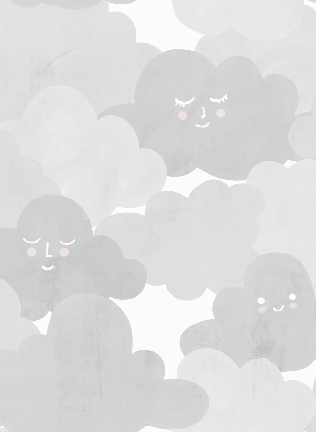 Tapete Happy Clouds - Graphite