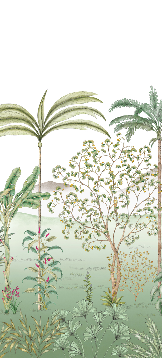 Wandbild Jardin des Oiseaux Jade - Panel A