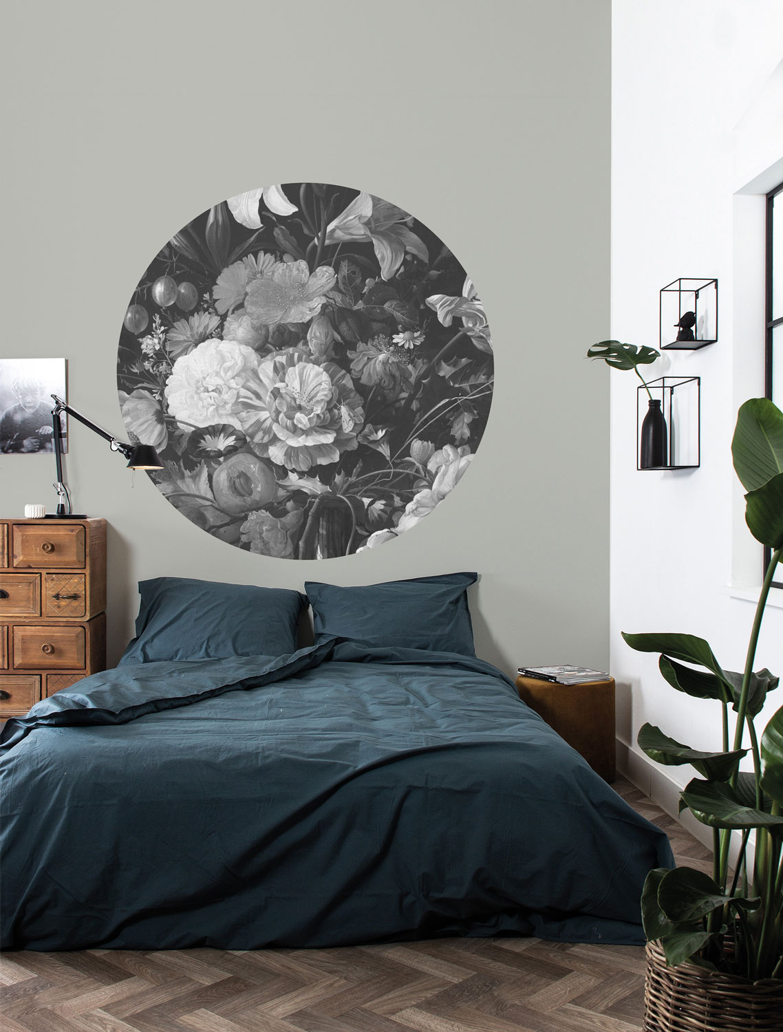 Wandbild Golden Age Flowers 10 Circle - S - 1.425m