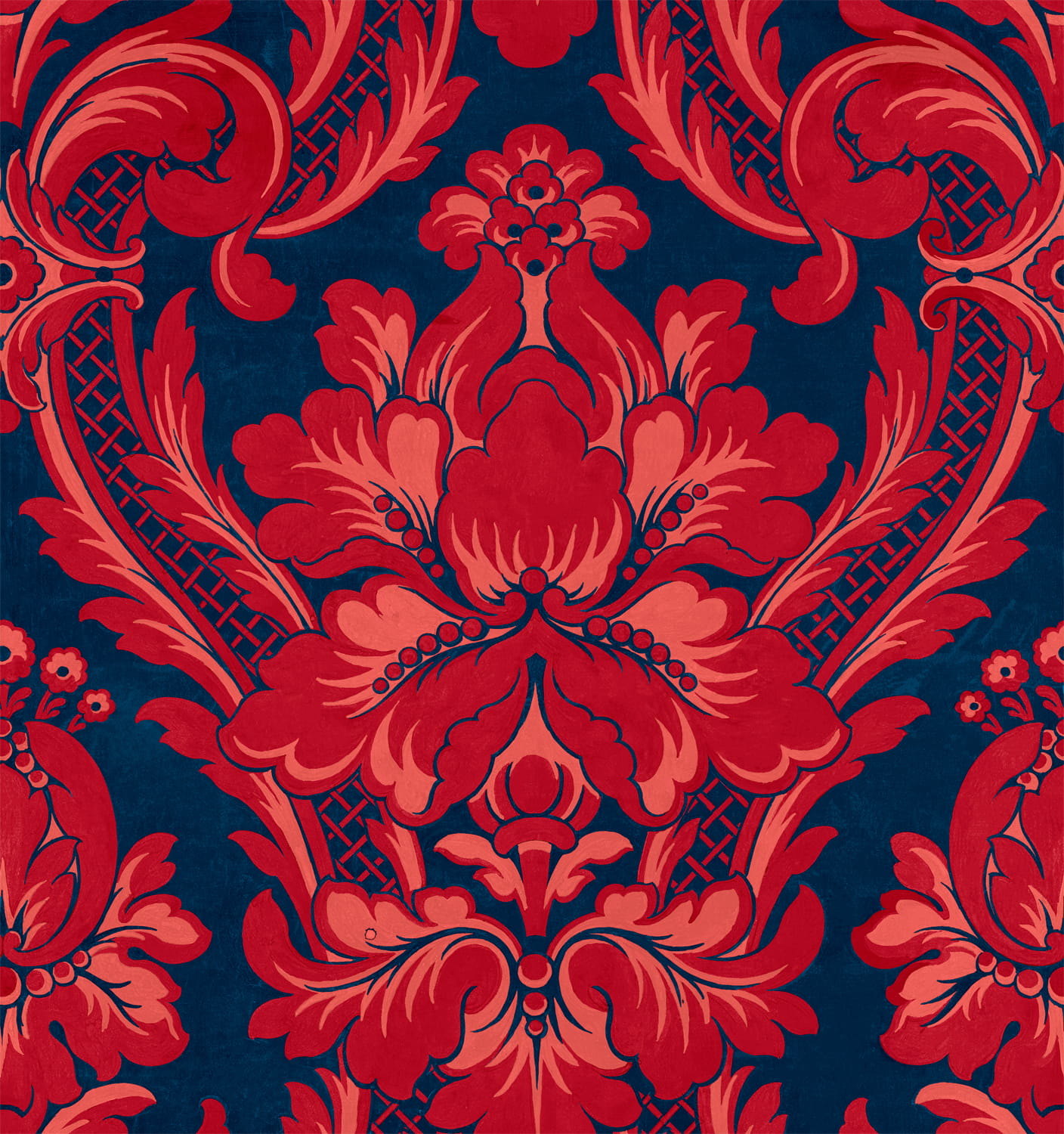 Stoff Venetian Damask - Ruby