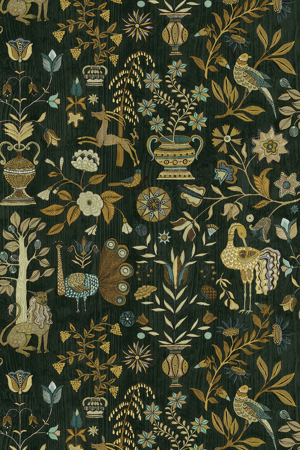 Papier peint Fable Garden - Olive and Black