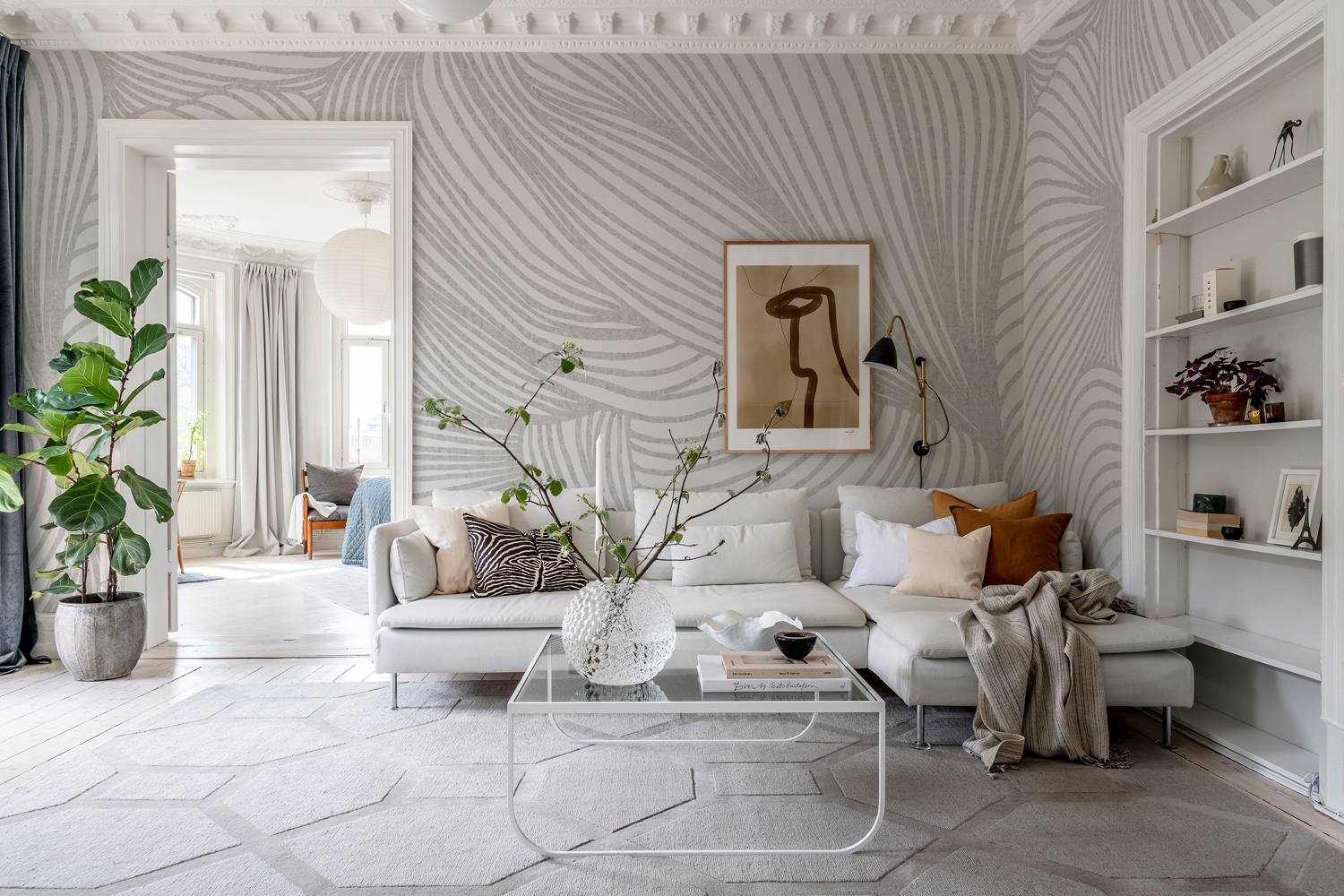 Wandbild Opulence Lines - Grey