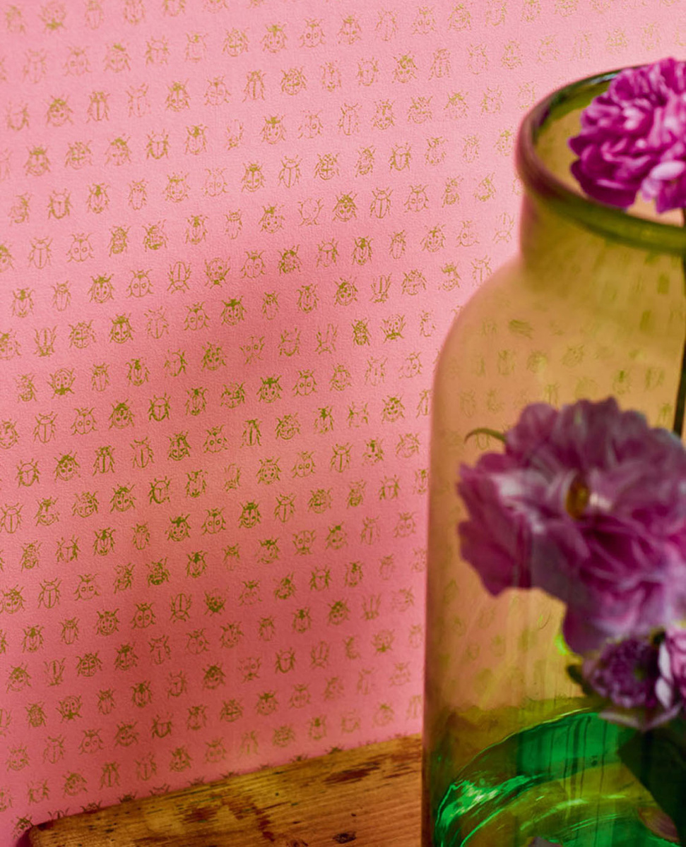 Tapete Lady Bug - Rosa Hell Gold