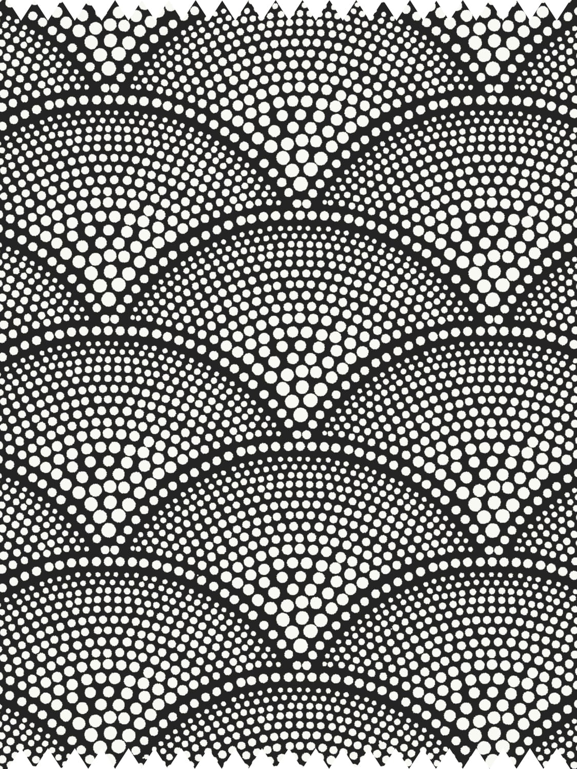 Stoff Feather Fan Jacquard - White on Black