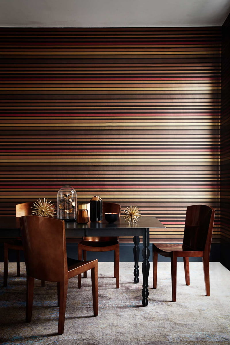 Tapete Carousel Stripe - Charcoal/ Reds