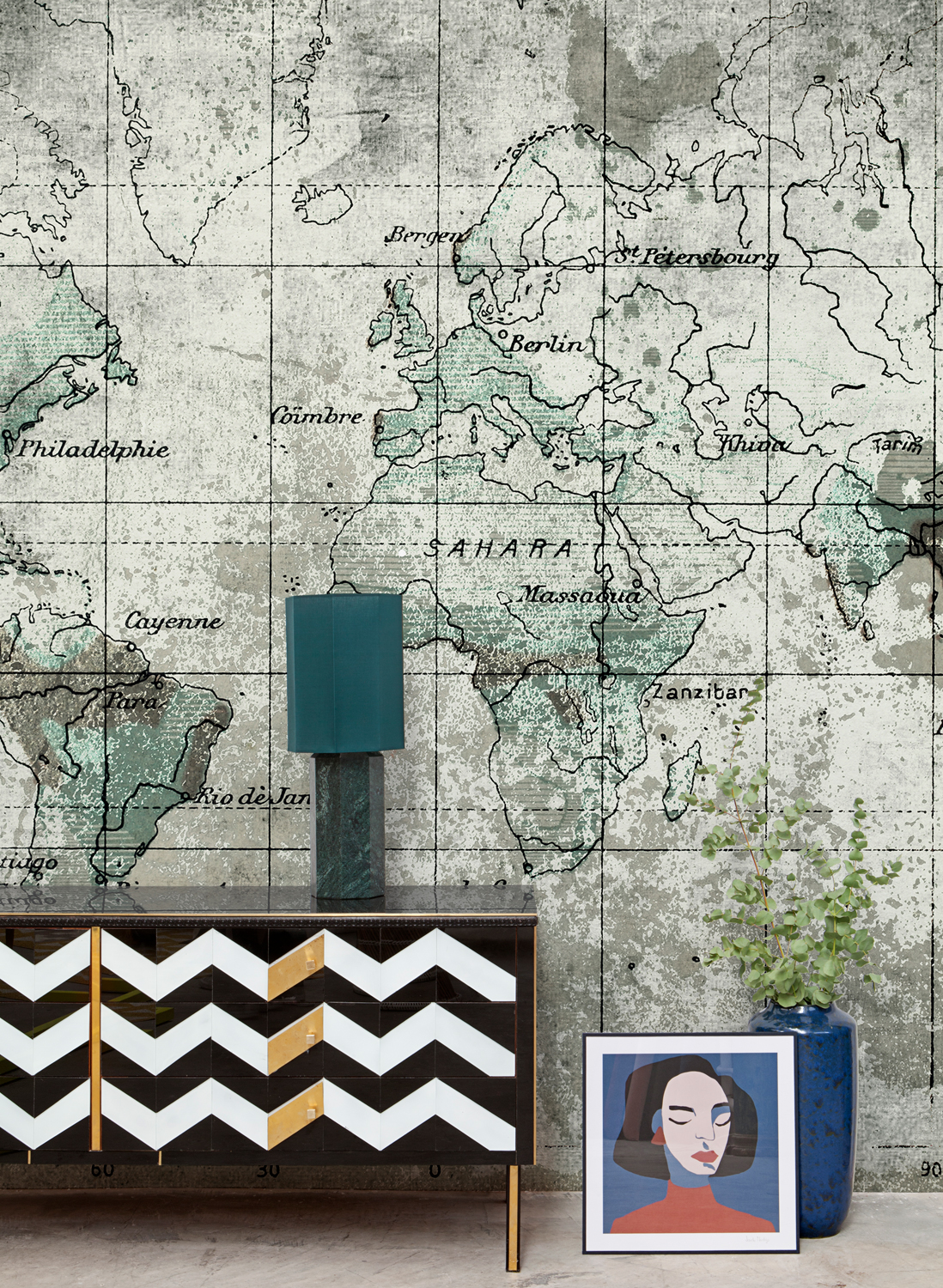 Wandbild Old Map