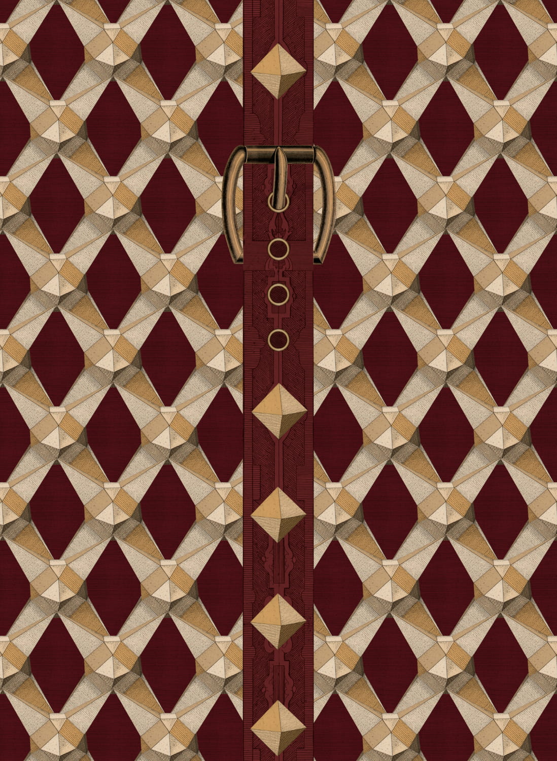 Tapete Luxury Detail - Bordeaux/ Taupe