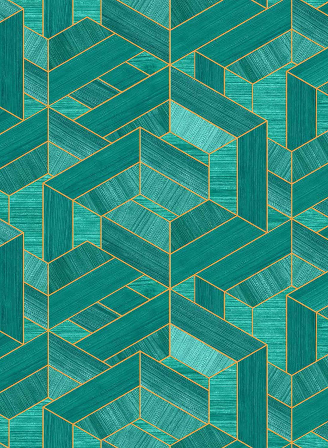 Tapete Hexagon - Aqua