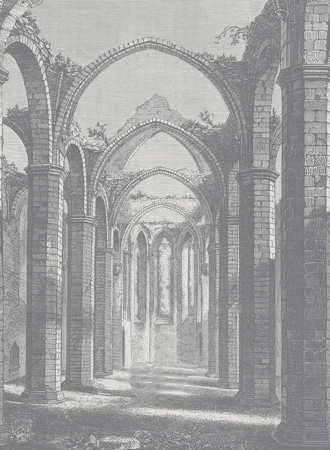 Wandbild Gothic Arches - Grey