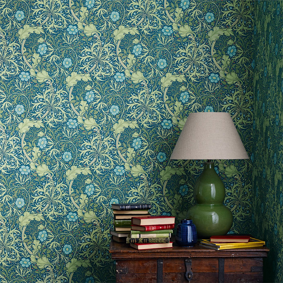 Wallpaper Seaweed - Cobalt/ Thyme