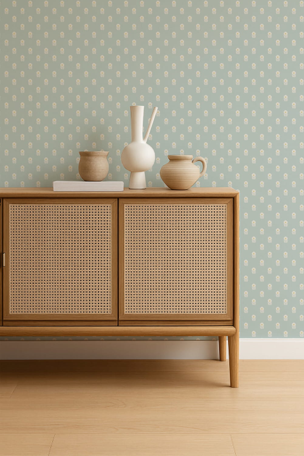 Tapete Ditsy Daisy - Powder Blue