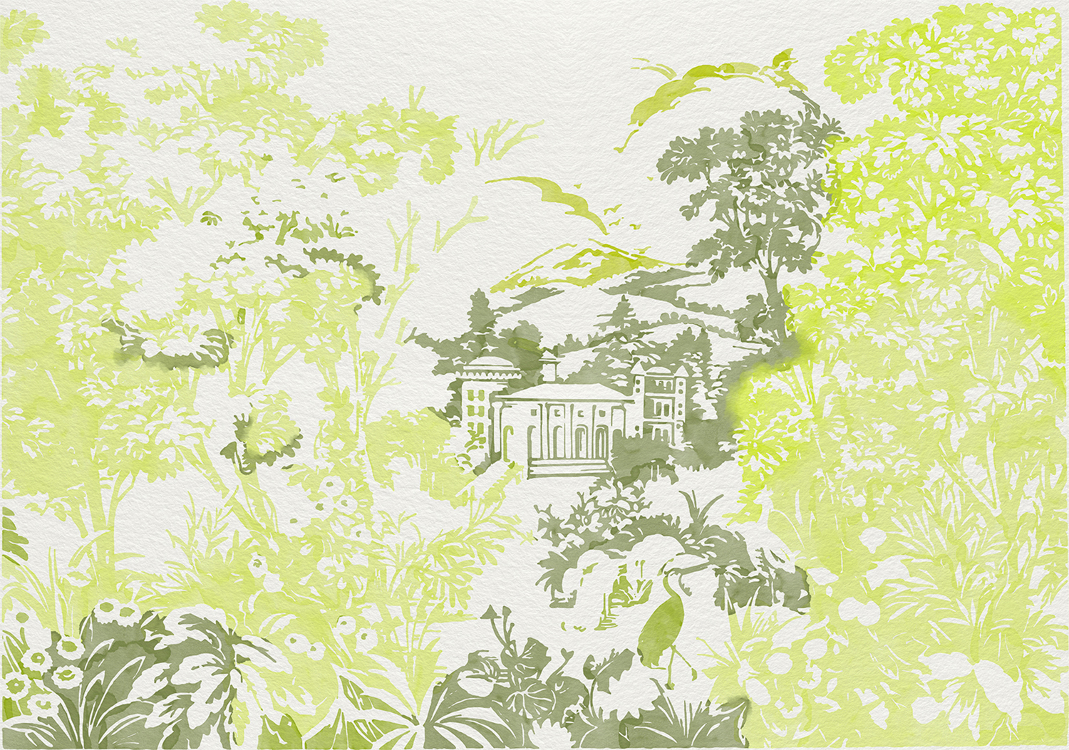 Wandbild Neo-Tapestry - lime