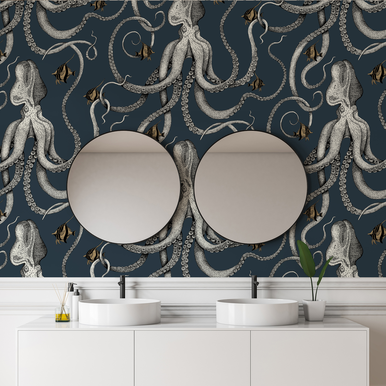 Tapete Octopoda Grand - Deep Sea Blue