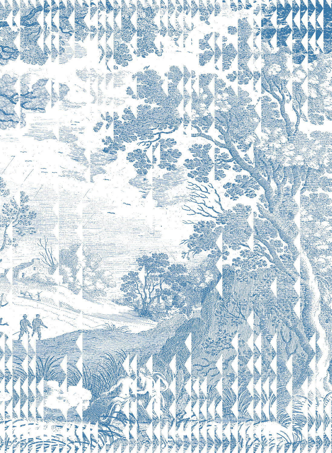Wandbild Patch Landscape - Blue