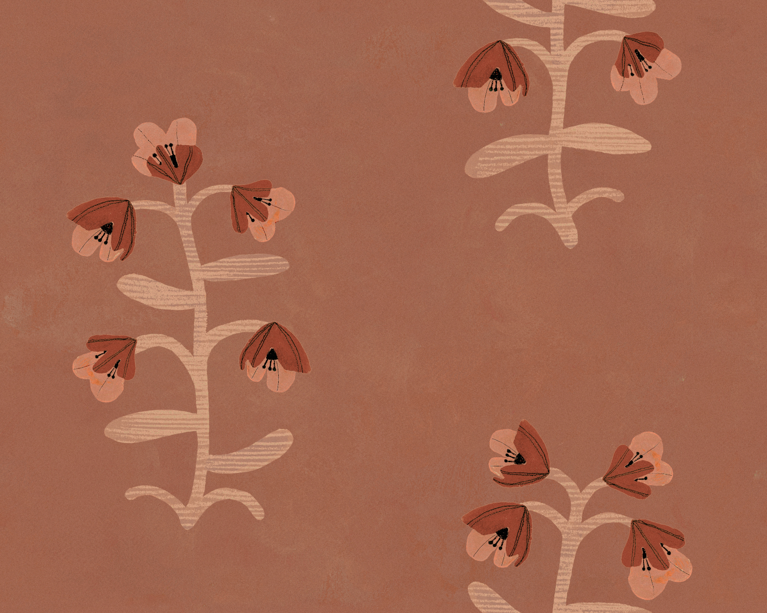 Tapete Pacific Blooming - Red