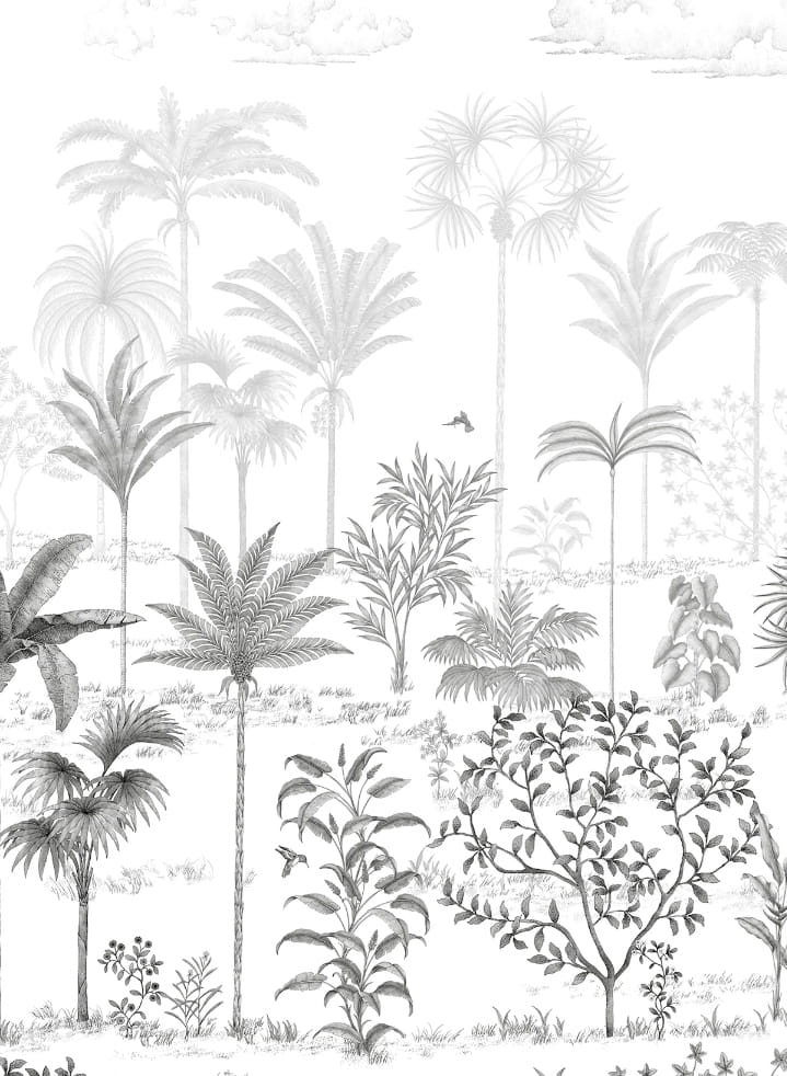 Papier peint Sur la route de Samarcande - Gris Panel C